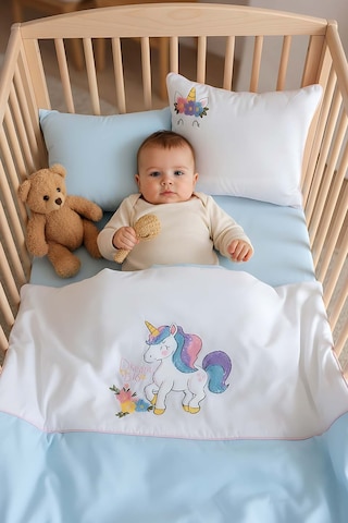 Dolly Mint Punch Nakışlı %100 Pamuklu Bebek Nevresim Takımı Çok Renkli