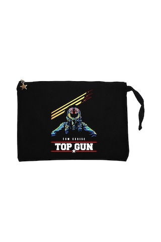 Top Gun Tom Cruise Siyah Clutch Astarlı Cüzdan / El Çantası Siyah
