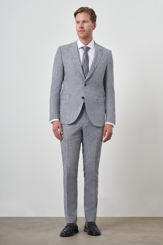 Morven Erkek Mavi Tend Keten Slim Fit Sivri Yaka Takım Elbise 25ys001003300 Mavi