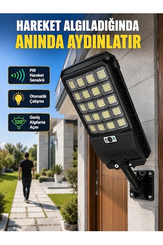 Solar Led Bahçe Lambası Hareket Sensörlü Uzaktan Kumandalı Dış Mekan Aydınlatma .