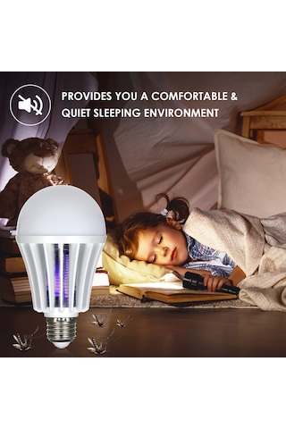 Vkemall Led Mus Musu Öldürücü Ampul, İki Işık Modu, E27 Tabanı, Taşınabilir Beyaz 15w