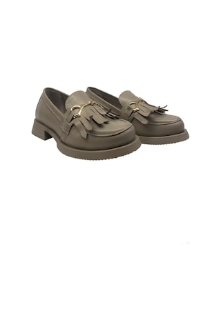 Albini A-10427 Kadın Deri Loafer Ayakkabı - Vizon