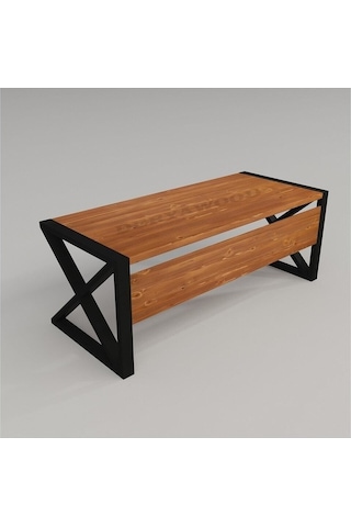 Deryawood Silver Ahşap Bilgisayar Masası 140x85x76 C-ön Ahşap Açık Ceviz