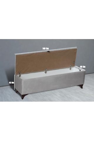 Vetra Sandıklı Bench Puf, Beyaz Diğer