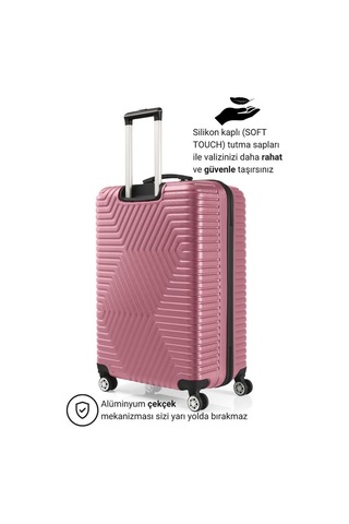 G&d Polo Suitcase Abs Gül Kurusu Büyük Boy Valiz 600.08-b Gülkurusu