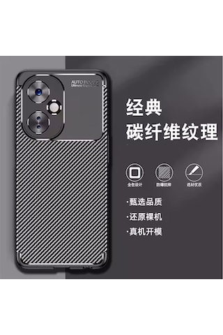 Honor 400 Kılıf Kamera Korumalı Çıkıntılı Karbon Desenli Silikon