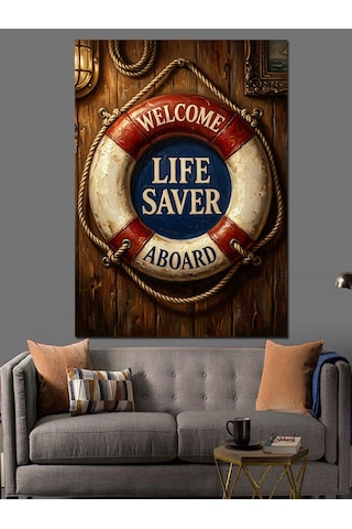 Life Saver Can Simidi Dekoratif Kanvas - Mdf Ahşap Tablo