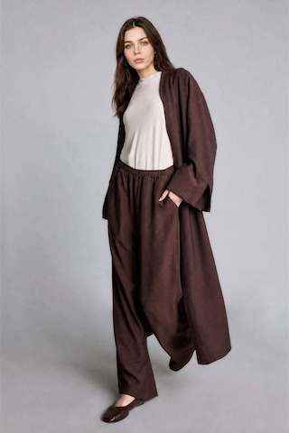 Defacto Regular Fıt Düşük Omuzlu Uzun Kollu Kahverengi Kimono I0703ax26hsbn340 Kahve-bn340