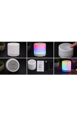 Piranha 7845 Bluetooth Hoparlör Renkli Led Işıklı Dokunmatik Kablosuz Speaker