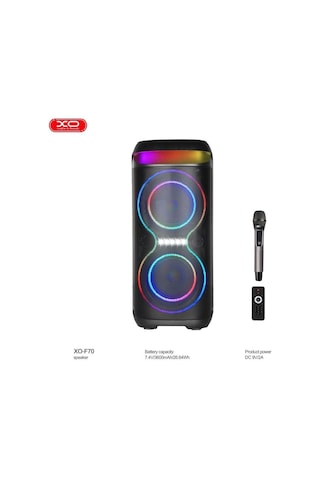F70 40w Rgb Işıklı Karaoke Parti Hoparlörü - Mikrofonlu Ve Uzaktan Kumandalı Bluetooth Speaker