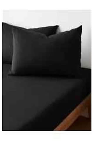 More Home Tek Kişilik Lastikli Çarşaf Seti + Yastık Kılıfı Siyah