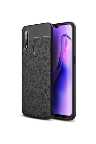 Oppo A31 Kılıf Zore Niss Deri Desenli Silikon Kılıf