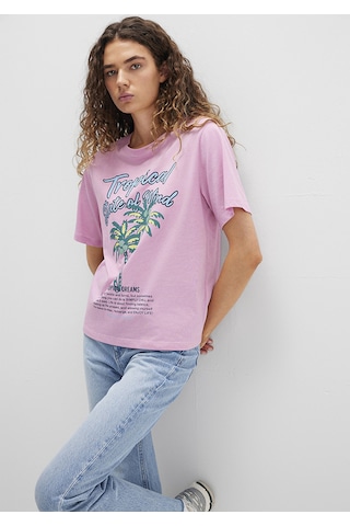 Mavi - Plaj Baskılı Pembe Tişört 1613490-71031 Pembe