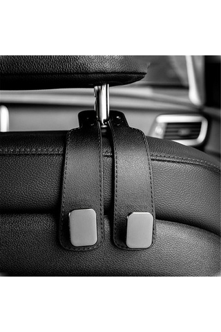 Shineyee Araç Başlığı Çift Askılı Mobil Tutucu - Yumuşak Silikon Saklama Çözümü - Tekli Siyah