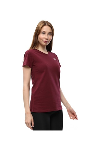 Raru Kadın %100 Pamuk T-Shirt Mulıer Bordo