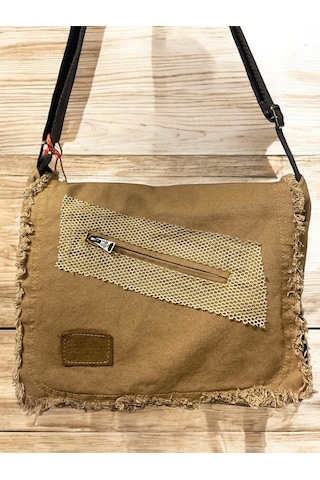 Vintage Salaş Orta Boy Unisex Günlük Çapraz Postacı Tablet Çantası M 32 Cm X 27 Cm CAMEL
