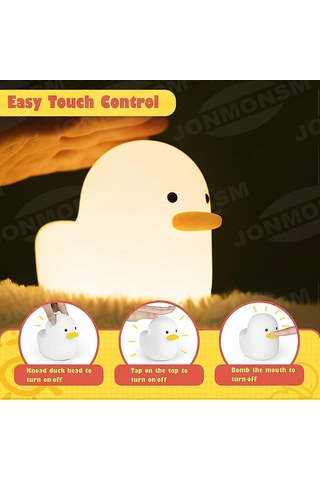 Led Ördek Gece Lambası, Sevimli Ördek, Usb Şarj Edilebilir Ada