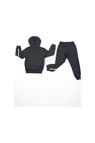 Adisia Unisex Bebek Gri Yeşil Beyaz Çizgili Kapüşonlu Mevsimlik Eşofman Takımı gri