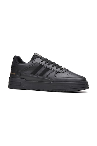 Günlük Unisex Sneaker Bağcıklı Rahat Kalın Tabanlı Spor Yürüyüş Ayakkabısı 191 Siyah