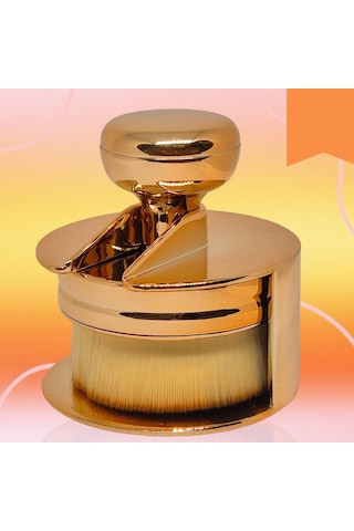 Lüks Touch Gold - Altın Renkli Metal Standlı Shine Brush Ergonomik Pudra Fırçası Makyajınızı Sanata Dönüştürün