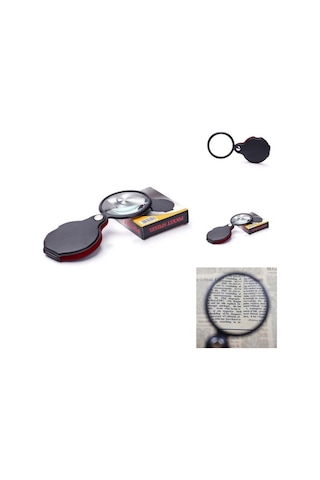 5x 60mm Cam Optik Lens Katlabilir Deri Kaplamalı Cep Büyüteç Xx1051