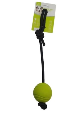 Nunbell Kauçuk Toplu Kordon Halatlı Köpek Oyuncağı 33 Cm Top 4 Cm