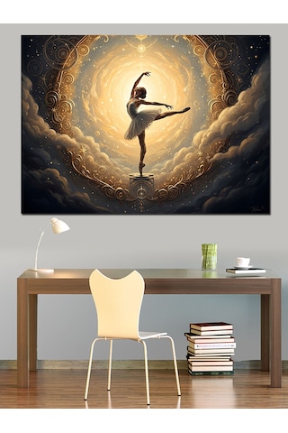 Gökyüzünde Süzülen Modern Dansçı Kadın Dekoratif Kanvas - Mdf Ahşap Tablo