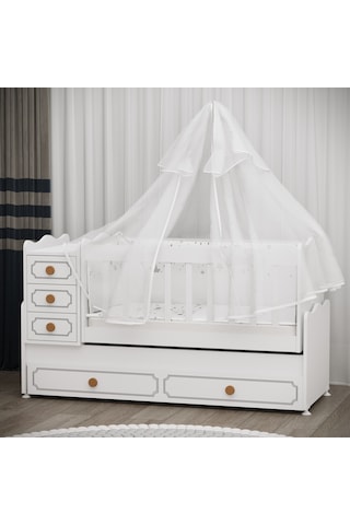 Garaj Home Yaren Yavrulu Beşik Kombin Beyaz