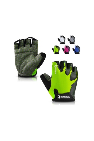 Geeksen Yeşil Xl Spandex Yarım Parmak Antrenman Eldiveni - Nefes Alıcı Ağ, Silikon Kayma Engeli Ve Şok Emici Sbr - Bisiklet, Ağırlık Çekme İçin - 2181082 Yeşil