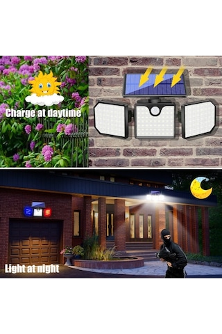 Createtech Sensörlü Duvar Işığıyla Güneş Enerjili Bahçe Aydınlatma