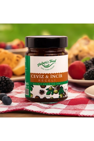 Cevizli İncir Reçeli Premium Series 400gr %65 İncirli Doğal İçerik Doğal Tat Nature's Food