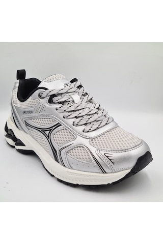 Greyder 59218 Gümüş Renk Deri Kadın Sneaker Spor Ayakkabı Gümüş