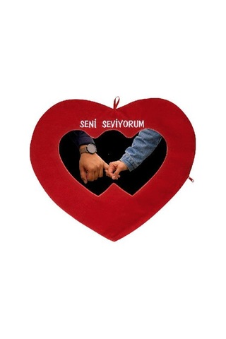 Sublimasyon Kalp Aşk Yastığı - Seni Seviyorum Beyaz