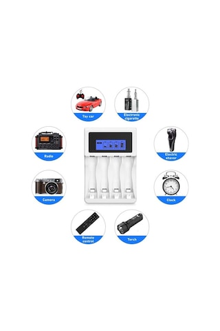 X-level Ch1-201al 4 Yuvalı Lcd Ekranlı Akıllı Aa/aaa Ni-mh Hızlı Pil Şarj Cihazı