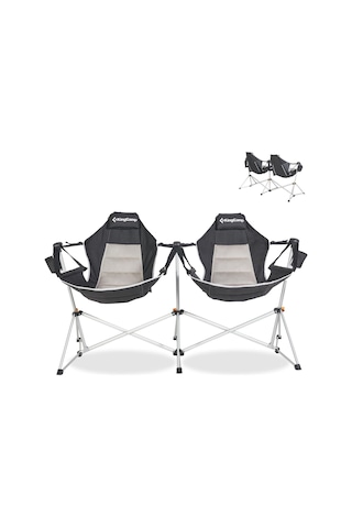 Kingcamp Orchid Double Çift Kişilik Salıncaklı Katlanır Kamp Sandalyesi Gri - Siyah