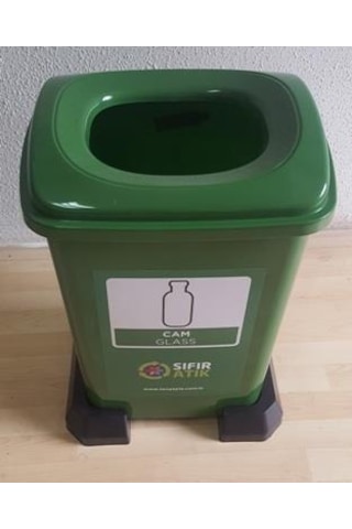 Sıfır Atık Geri Dönüşüm Atık Cam Atık Kovası 50 Lt