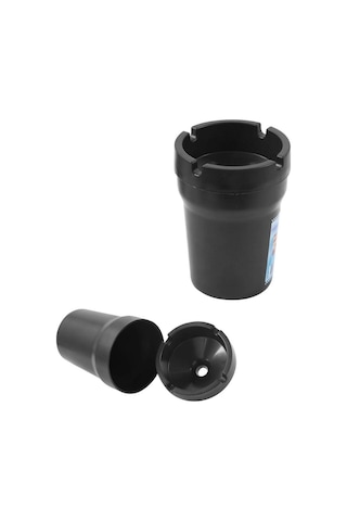 Autokit Kokusuz Küllük Portatif Bardaklık Kova Tip Araç İçi Kül Tablası Üniversal Siyah FA1-271
