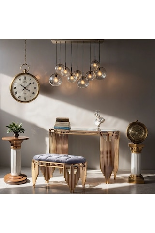 Ekgconcept Piyano Model Lüx Dresuar Ve Puf Gold