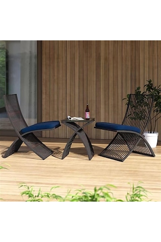 Letto Metal Bahçe Oturma Grubu Antrasit