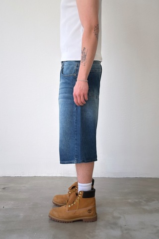 Flaw Baggy Kot Şort-29225 Mavi