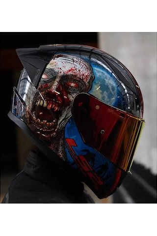 Ls2 Rapıd 2 Race Zombıe Fullface Motosiklet Kaskı Kırmızı Camlı Siyah
