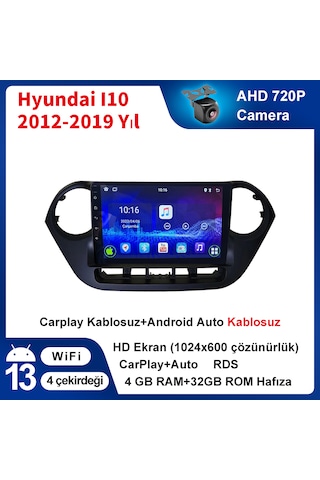 Hyundai I10 2012-2019yıl Android 4gb Ram 32gb Rom Carplay Multime
