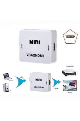 Alfais 4554 Vga To Hdmi Çevirici Dönüştürücü Adaptör