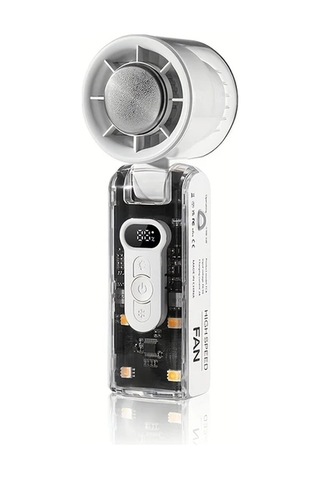 Xuweiwei Şeffaf Beyaz Şeffaf Katlanabilir El Tipi Buz Paketi Fanı Soğutma Aydınlatma 100 Ayarlı Usb Şarj Lityum Pil İç Dış Mekan