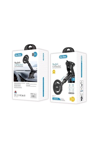 Magnetik Araç Telefon Tutucu Go Des Gd-hd938 Teleskopik Tasarım 360 Derece Dönebilen Vantuzlu