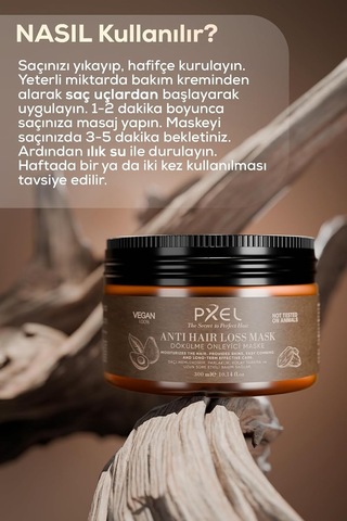 Dökülme Önleyici Saç Maskesi 300 Ml Kafein, Biotin Ve Bitkisel Protein İçerikli İncelen, Zayıflayan Ve Dökülen Saçlar İçin Güçlendirici Vegan Saç Bakım Maskesi