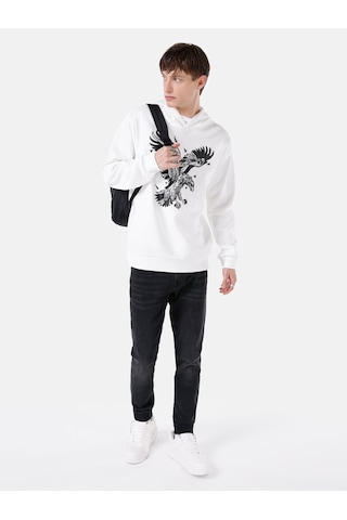Colin's Colins Regular Fit Baskılı Beyaz Erkek Sweatshirt Cl1067471 Beyaz