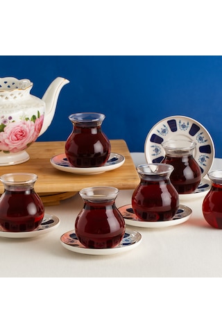 Perotti 17902 Laleli 12 Parça 6 Kişilik Çay Seti 210 Ml Renkli