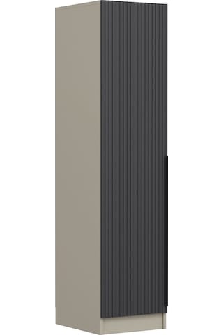 Minar Kale 1 Kapaklı Dolap Çizgili Mebran 190cm - Kumtaşı/antrasit - Askılıklı Çok Renkli