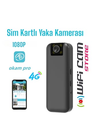 Sim Kartlı Yaka Kamerası Uzaktan İzlenebilir 4g Kamera